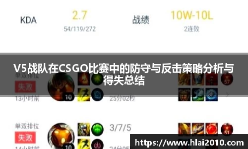 V5战队在CSGO比赛中的防守与反击策略分析与得失总结