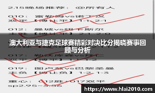 澳大利亚与捷克足球赛精彩对决比分揭晓赛事回顾与分析